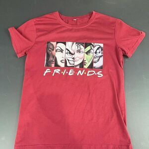 Disney Villains Friends red cotton t-shirt